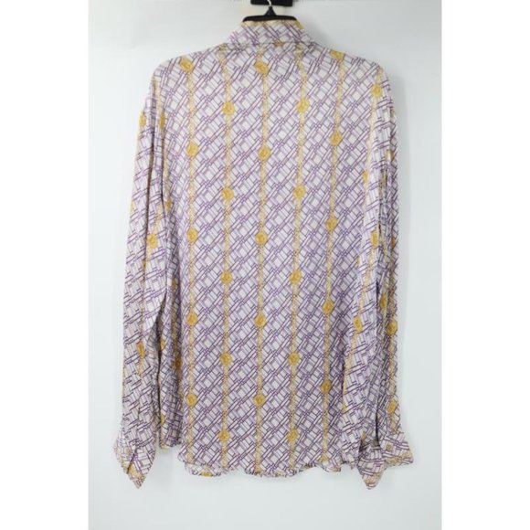 Vintage Versace Jeans Couture Shirt Mens XL Medusa Pattern Gold Chain Baroque - Picture 5 of 16